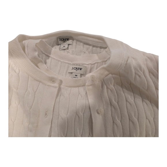 J. Crew Cable Knit Button Front Cardigan & Shell Set In Off-White - Picture 12 of 12